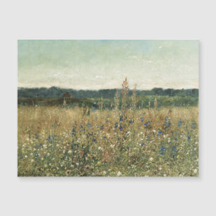 Wildblumen. Öl auf Leinwand. Vintage Wiese Magnetkarte