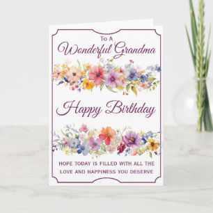 Wildblumen Oma Birthday Karte