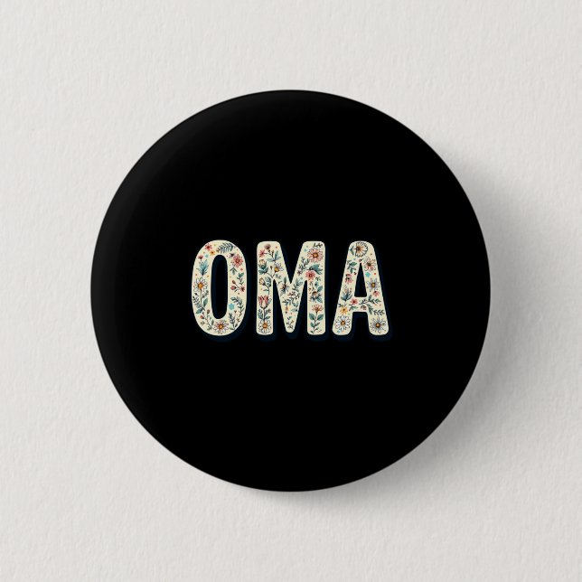 Wildblumen Oma floral Muttertag Oma Langarm Button (Vorderseite)