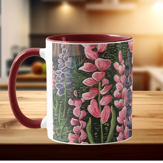 Wildblumen Original Artwork-Tasse Tasse (Elegant Floral Scenery, Unique for Kitchen or Cottage)