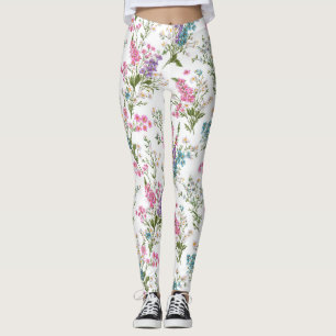 Wildblumen-Pastell-Frühlingsblumenmuster  Leggings