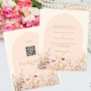 Wildblumen peach arch QR UAWG budget Hochzeit