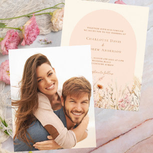 Wildblumen Peach beige Arch Foto Budget Hochzeit