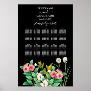 Wildblumen Periwinkle Black Wedding Chart Poster