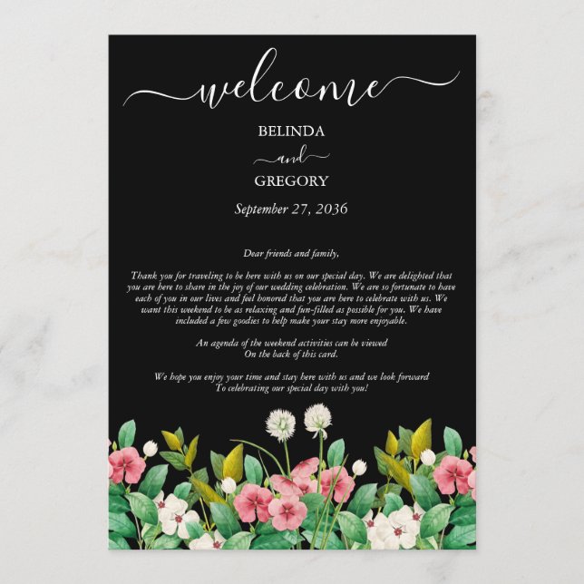 Wildblumen Periwinkle Black Wedding Tour Programm (Vorderseite)