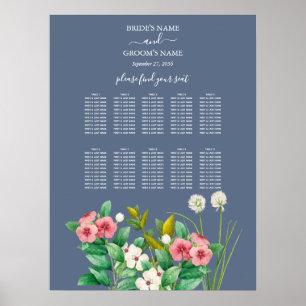 Wildblumen Periwinkle Blue Wedding Chart Poster