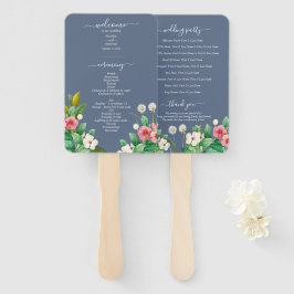 Wildblumen Periwinkle Dusty Blue Wedding Programm Fächer