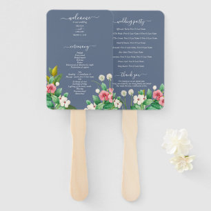 Wildblumen Periwinkle Dusty Blue Wedding Programm Fächer