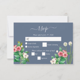 Wildblumen Periwinkle Dusty Blue Wedding RSVP Karte