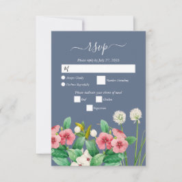 Wildblumen Periwinkle Dusty Blue Wedding RSVP Karte
