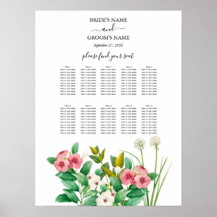 Wildblumen Periwinkle Hochzeitstabelle Poster