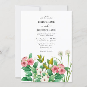 Wildblumen Periwinkle Wasserfarbenhochzeit Einladung