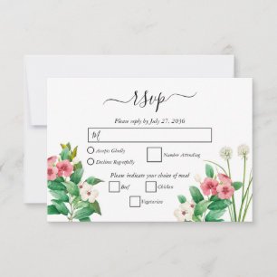 Wildblumen Periwinkle Wasserfarbenhochzeit RSVP Karte