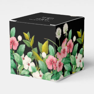 Wildblumen Periwinkle Watercolor Black Wedding Geschenkschachtel