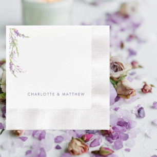 Wildblumen Personalisierte Namen Hochzeit Serviette