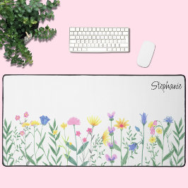 Wildblumen Personalisierter Skriptname Schreibtischunterlage