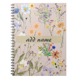 Wildblumen Personalisiertes Tagebuch, Individuell Notizblock
