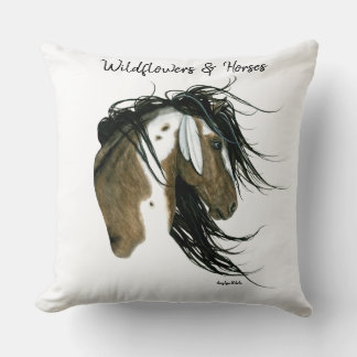 Wildblumen & Pferde DreamCatching Kunst von Bihrle Kissen