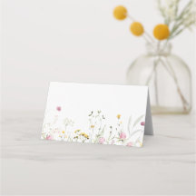 Wildblumen-Platzkarte Hochzeit