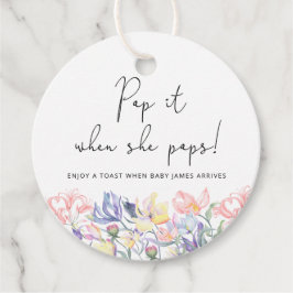 Wildblumen Pop es, wenn sie Pop Babydusche Geschenkanhänger