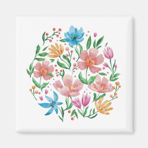 Wildblumen Postkarte Magnet