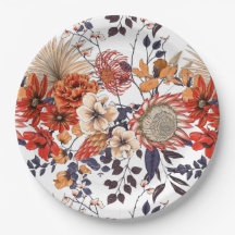 Wildblumen Protea und Blattgold lila orange