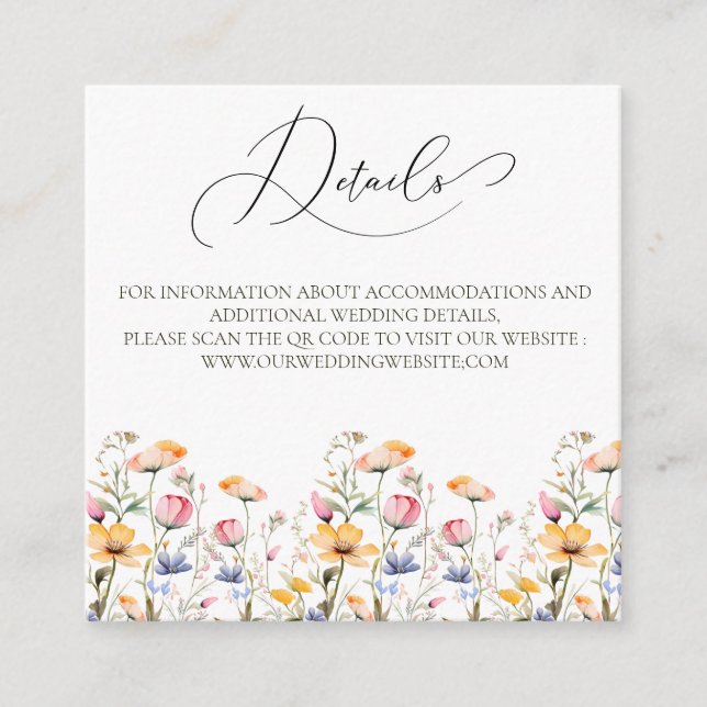 Wildblumen QR-Code Begleitkarte (Vorderseite)