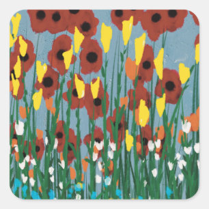 Wildblumen Quadratischer Aufkleber