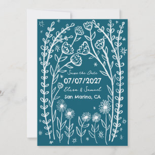 Wildblumen Ranken Hochzeit "Save the Date" BENUTZE Save The Date