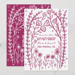 Wildblumen Ranken Hochzeit "Save the Date" INDIVID Save The Date