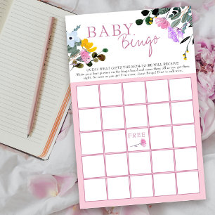 Wildblumen-Rasen-Blumen-Baby-Party-Bingo-Spiel