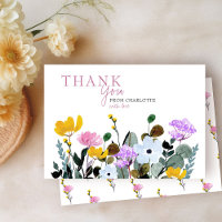 Wildblumen-Rasen Personalisierte Weiße Dankeskarte