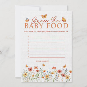 Wildblumen-Rätsel-Babyfood-Baby-Shower-Spielkarte Einladung