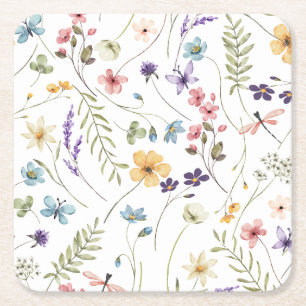 Wildblumen Rechteckiger Pappuntersetzer