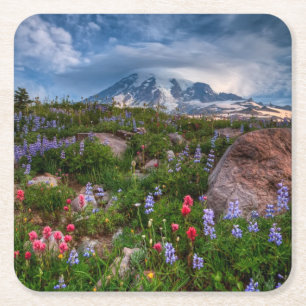 Wildblumen Rechteckiger Pappuntersetzer