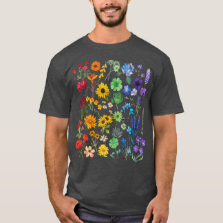 Wildblumen-Regenbogen-Blumen-Stolz Lgbt T-Shirt