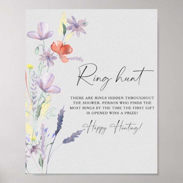 Wildblumen Ringjagd Brautparty Poster (Vorne)