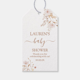 Wildblumen-Rosa-Blumen-Baby-Party-Mädchen-Geschenk Geschenkanhänger