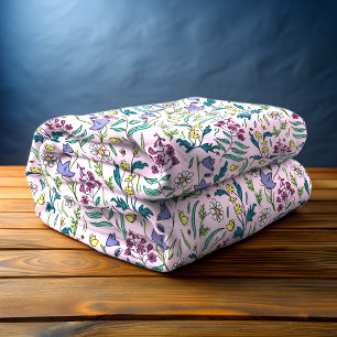 Wildblumen Rosa Fleeceflocke, mittel Fleecedecke