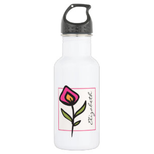 Wildblumen - Rosa und orangefarbene Petalen Person Edelstahlflasche
