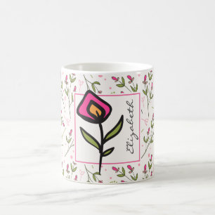 Wildblumen - Rosa und orangefarbene Petalen Person Kaffeetasse