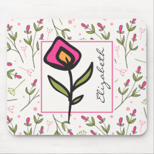 Wildblumen - Rosa und orangefarbene Petalen Person Mousepad