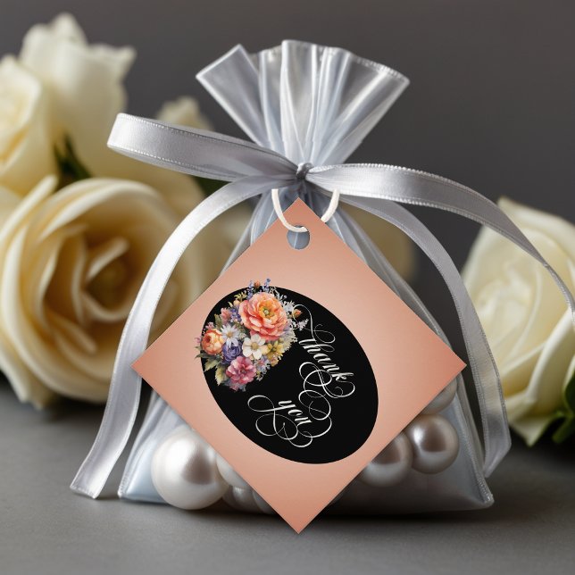 Wildblumen - Roségold/Schwarz Geschenkanhänger (Von Creator hochgeladen)