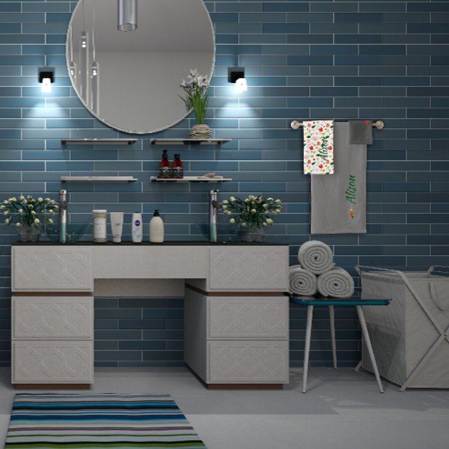 Wildblumen Rot grün Badhandtuch Set (Von Creator hochgeladen)