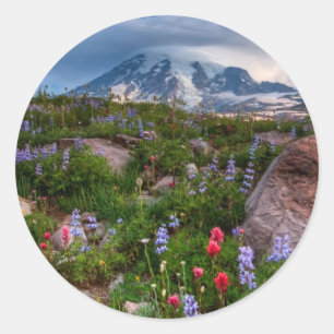 Wildblumen Runder Aufkleber