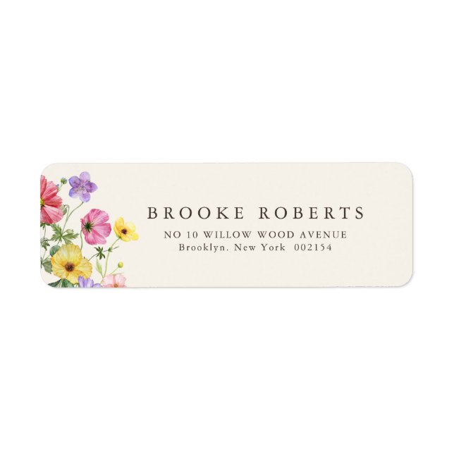 Wildblumen-Rustikal-Chic-Floral-Boho-Land-Adresse (Vorne)