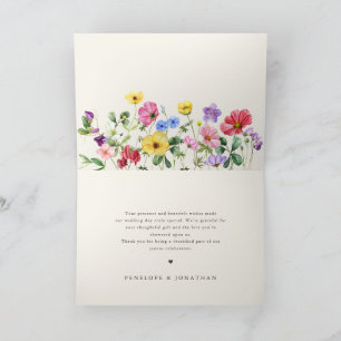 Wildblumen-Rustikal-Chic-Floral-Boho-Landhochzeit Dankeskarte