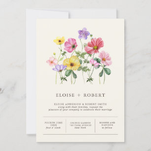 Wildblumen-Rustikal-Chic-Floral-Boho-Landhochzeit Einladung