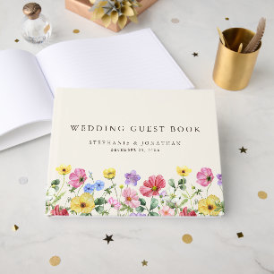 Wildblumen-Rustikal-Chic-Floral-Boho-Landhochzeit Gästebuch