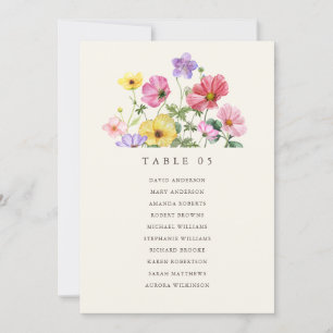 Wildblumen-Rustikal-Chic-Floral-Sitzplan-Karte Einladung
